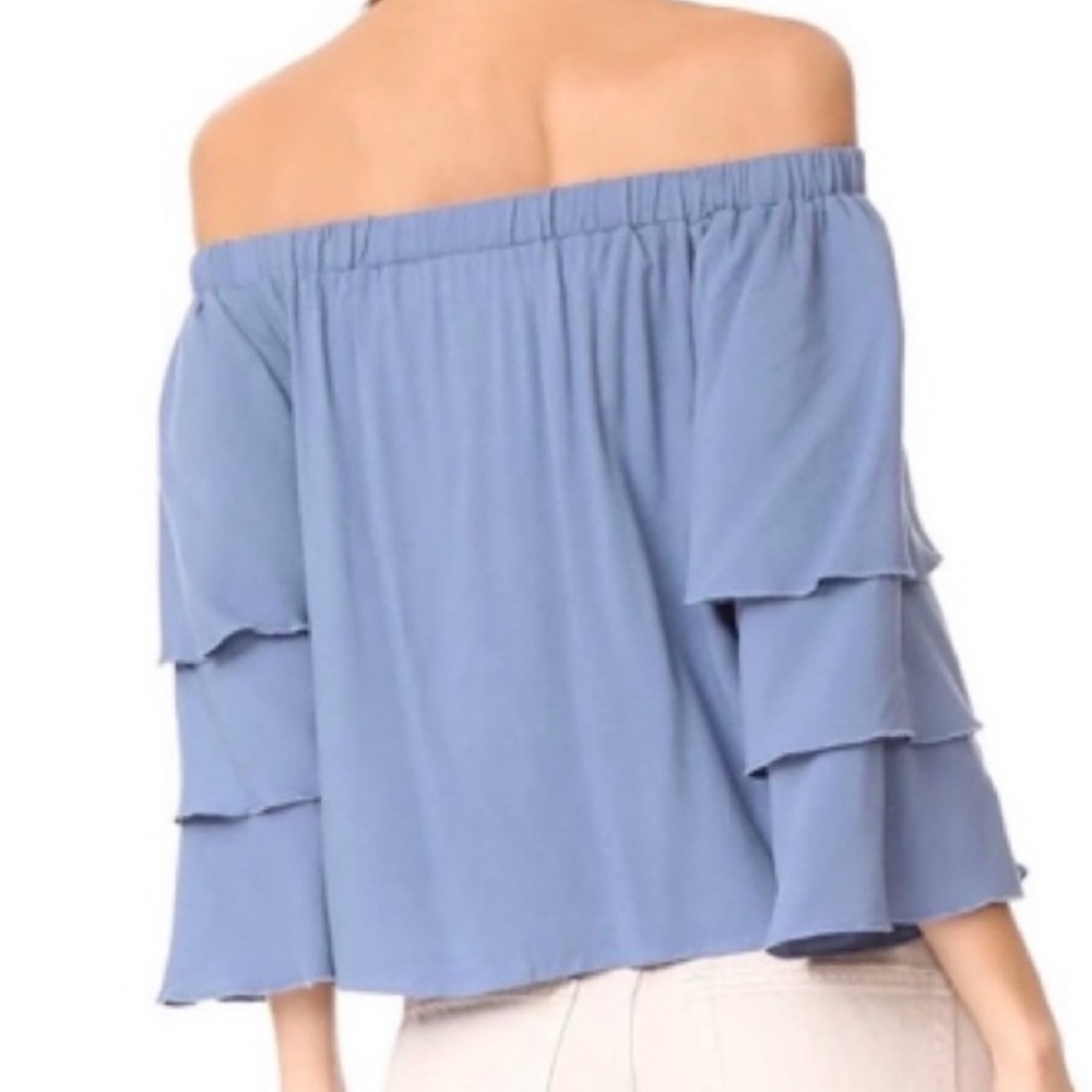 Ella Moss periwinkle blue off-the-shoulder top - Picture 3 of 8